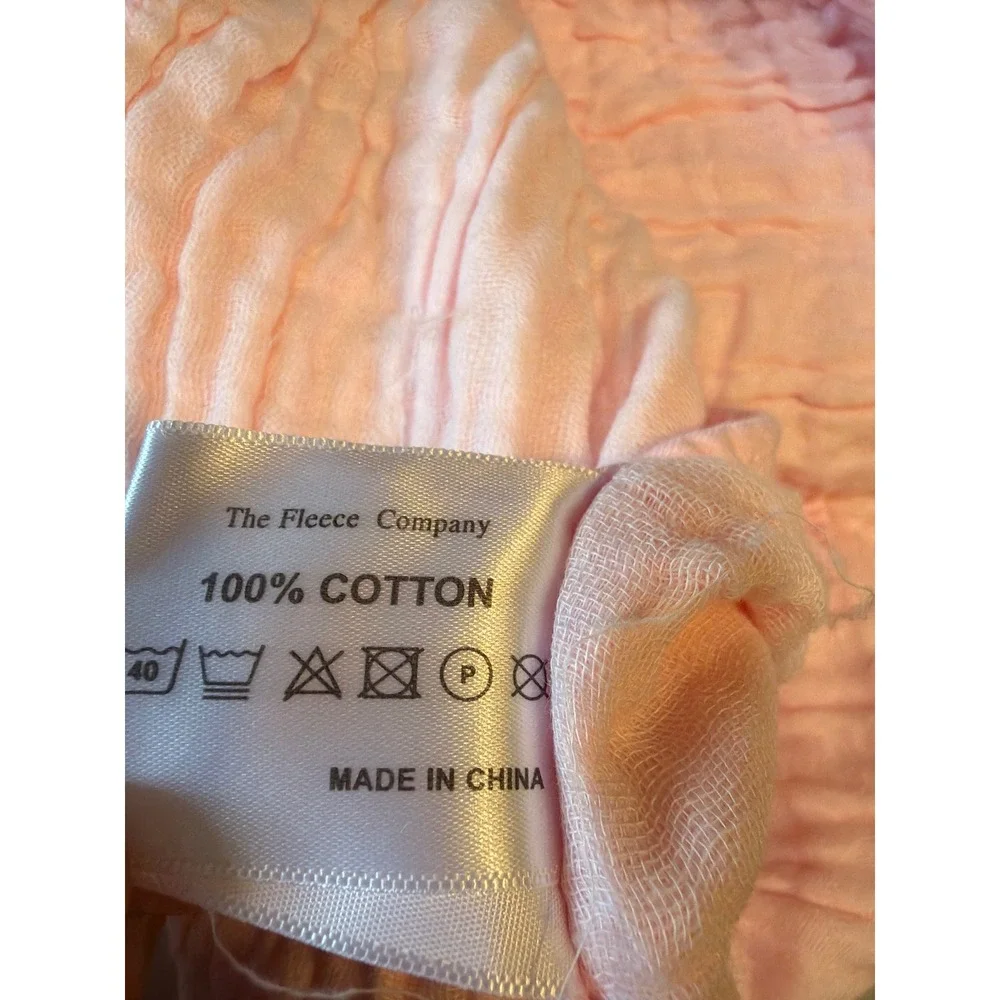 The Fleece Company Winter Muslin Blanket 100% Cotton Pink Full Size 130x150cm